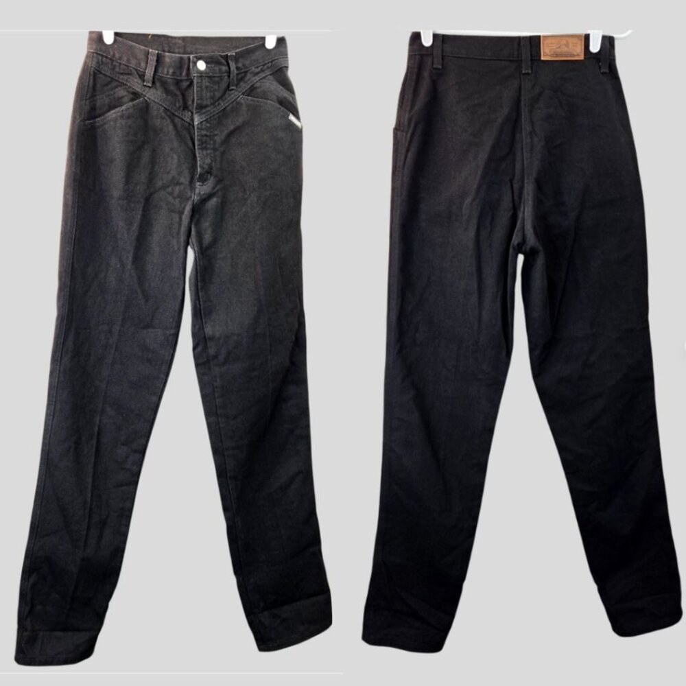 Rocky Mountain Rockies Western High Waisted Mom Jeans 31 Long Tall Black Denim
